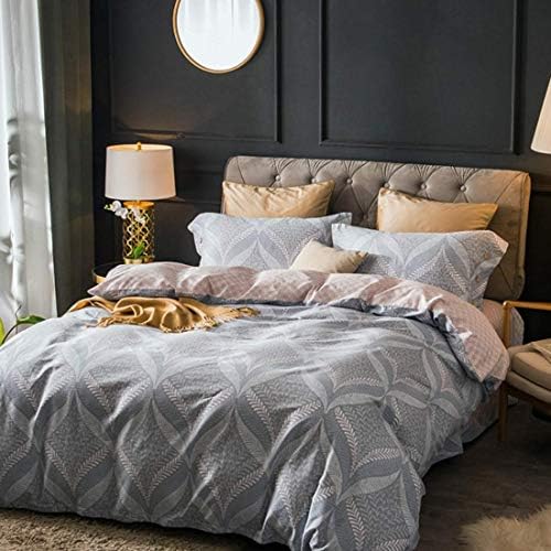 寝具布団カバー 暖かいコットン布団カバーセット快適なa おしゃれ Bダブルパターンカバーシンプルシリーズ サイズ クイーン 超ソフト低刺激性 サイズ King