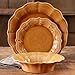 The Pioneer Woman 82696.12R Paige 12-Piece Crackle Glaze Dinnerware Set, Amber/Brown