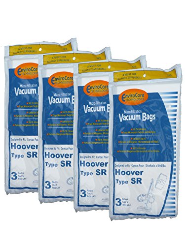 12 Hoover Duros Type SR Vacuum Bags with MicroFiltration Vacuum Cleaners, HO-101010SR, 401010SR, S3590, S3591, S3590HV