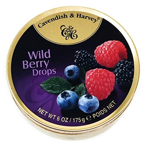 Cavendish & Harvey Wild Berry Drops 7oz, Metal Tin