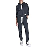 Converse Womens Drawstring Hoodie With Chuck Patch Cuffed Sleeves