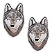 2 Pack Wolf Iron On Patches for Backpacks, Hats, DIY Sew on Applique Patch, Vintage Embroidered Patches for Repair Clothes, Jackets, Jeans (#6 Wolf (2 Pack))