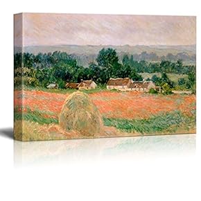 Haystack at Giverny by Claude Monet Giclee Canvas Prints Wrapped Gallery Wall Art | Stretched and Framed Ready to Hang - 12" x 18"