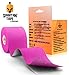 SPARTAN TAPE * Premium Kinesiology Tape for Athletic Sports, Recovery and Therapy * FREE Kinesio Taping Guide Inside! * Uncut 2 inch x 16.4 feet Roll (Pink)