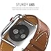 MoKo Compatible Band Replacement for Apple Watch 42mm 44mm Series 4/3/2/1, Luxury Genuine Leather Smart Watch Band Strap Single Tour Replacement - Brown (Not Fit 38mm 40mm Versions)