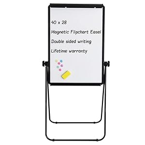 Stand White Board - 40x28 Magnetic Dry Erase Board w/Flipchart Pad Double Sided Easel Board Portable Whiteboard