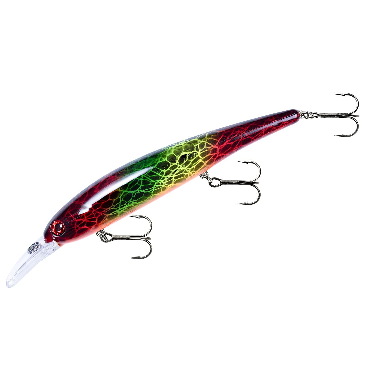 BANDIT LURES Walleye Minnow Jerkbait Fishing Lure, Shallow (Trolls to 12') Red Green Yellow Blacklace 4.75 Inch, 5/8 Ounce