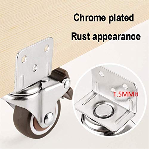 Type L montageplaat voor rolrem, universeel, meubels, 4 stuks (kleur: Rem, maat: 2 inch) - Image 6