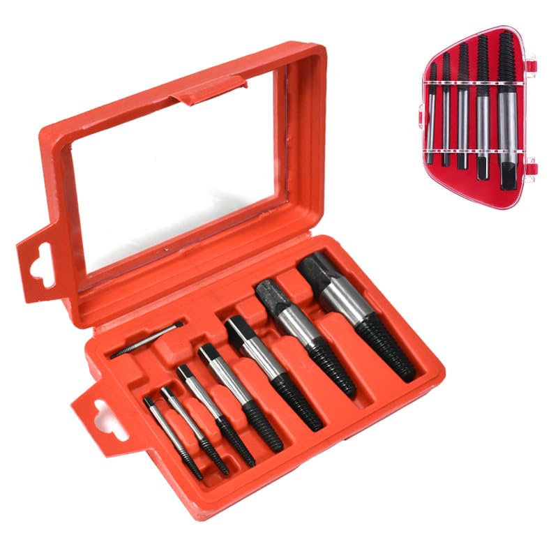 Broken Screw Extractor - Damaged Screw Extractor Guide Set, Broken Damaged Bolt Remover Out Tool Set(8Pcs)