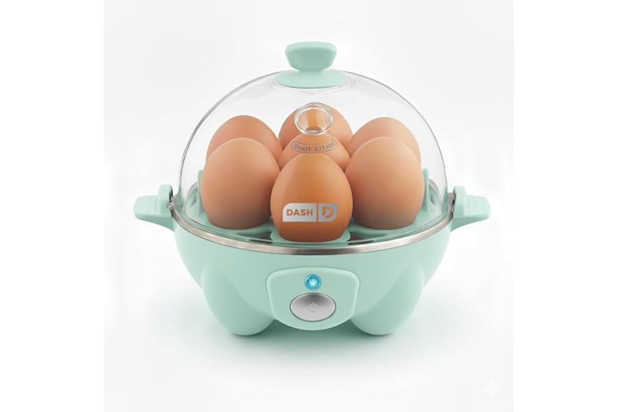 Dash Rapid Egg Cooker - Boiler, Poacher & Steamer - Includes Measuring & Recipe Guide - Dishwasher Safe - BPA Free - Holds 7 Book