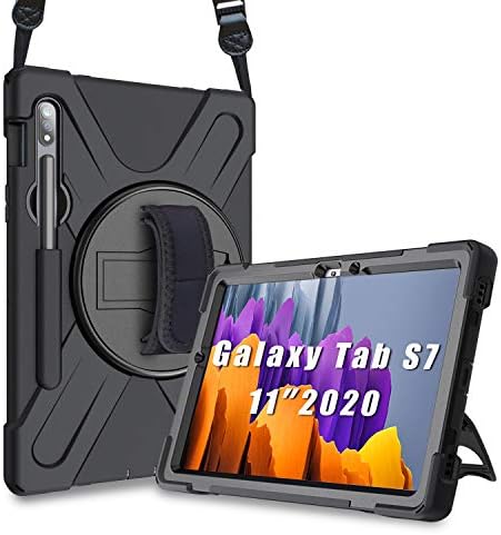 ProCase Galaxy Tab S7 11 Inch Case 2020 T870 T875 T878 with S Pen Holder, Rugged Heavy Duty Shockproof Rotating Kickstand Protective Cover for Galaxy Tab S7 11″ 2020 T870 T875 T878 -Black ProCase Galaxy Tab S7 11 Inch Case 2020 T870 T875 T878 with S Pen Holder, Rugged Heavy Duty Shockproof Rotating Kickstand Protective Cover for Galaxy Tab S7 11″ 2020 T870 T875 T878 -Black