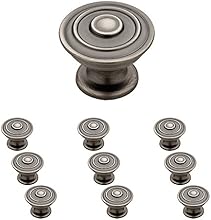 Franklin Brass P29525K-904-B, 1-1/4" Hayes Kitchen Cabinet Hardware Knob, Heirloom Silver, 10 pack