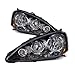 HEADLIGHTSDEPOT Halogen Headlights Compatible With Acura RSX 2005-2006 Includes Left Driver and Right Passenger Side Headlamps
