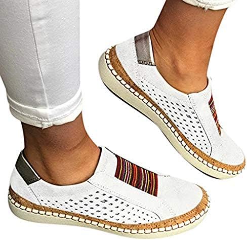 TnaIolral Women Casual Hollow-Out Shoes Round Toe Slip On Flat with Sneakers
