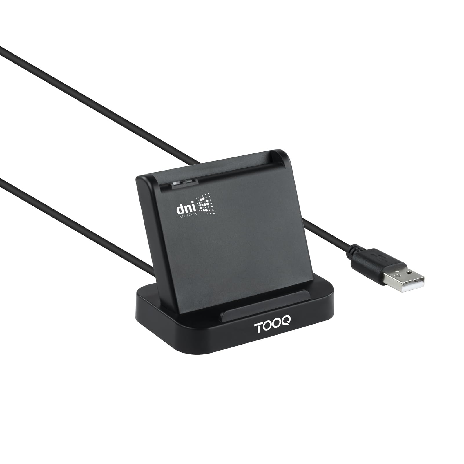 TOOQ TQR-220B - External ID Reader and DNIe Vision, USB 2.0 with USB-A Connector, Compatible with Mac and Windows (Spain), Black