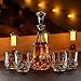 Ashcroft Imperial Whiskey Decanter Set - Lead Free Crystal Glasses for Scotch, Rum, Old Fashioned 5 Piece