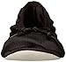 Isotoner Women's Satin Ballerina Slipper with Bow, Suede Sole, Black, XX-Large / 11-12 US