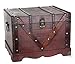 Vintiquewise Wooden Box Old Style Treasure Chest, Large