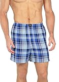 Texere Men's Plaid Boxer Short Underwear (Blue/Gray, XX-Large) Comfortable Under Wear for Him MB6105-1UG-XXL