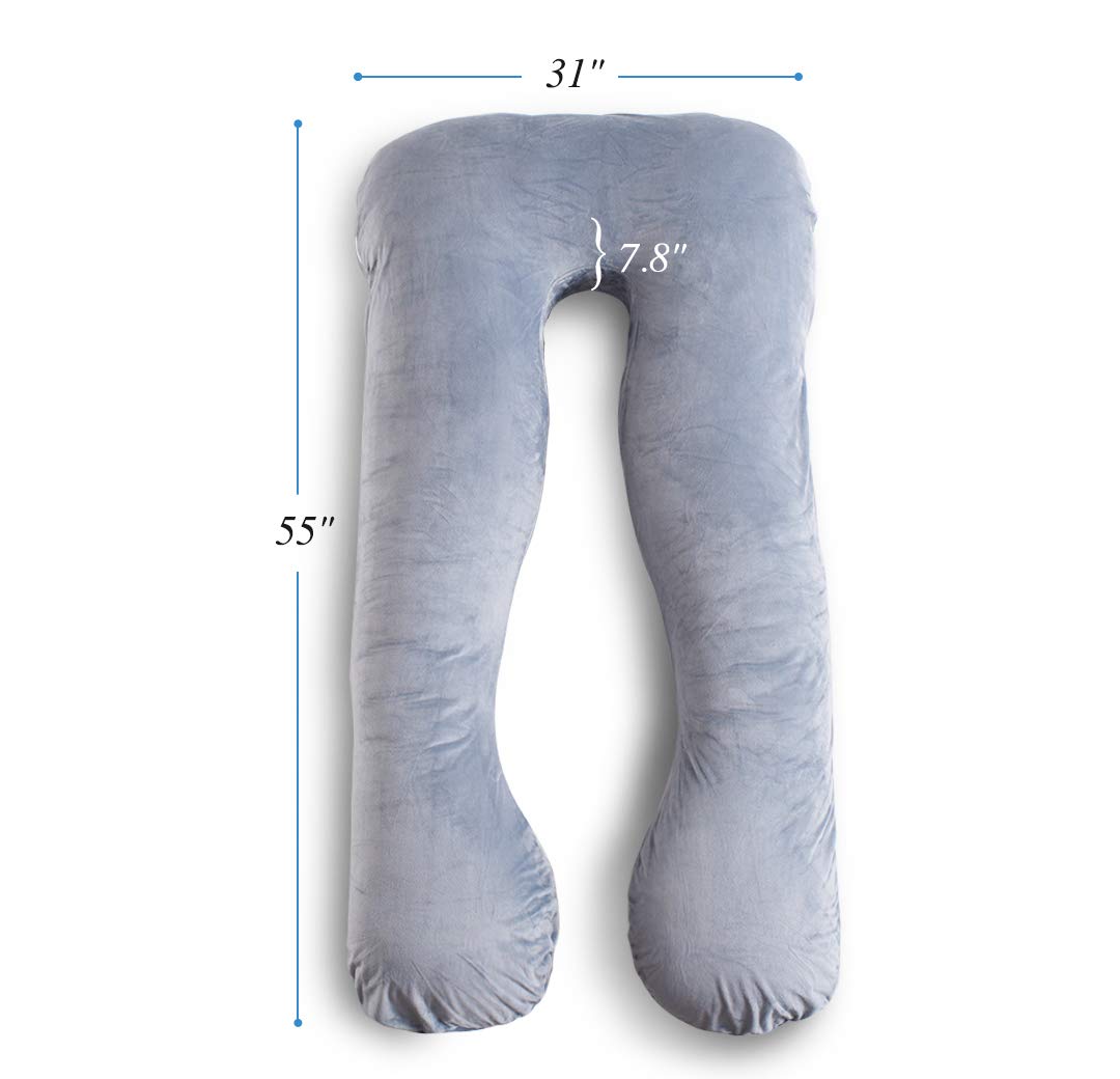 Meiz U Shaped Pregnancy Body Pillow with Zipper Removable ...