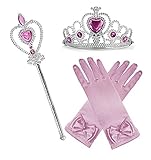 Princess Dress up Party Accessories - 3 Piece Gift Set: Gloves, Tiara and Wand