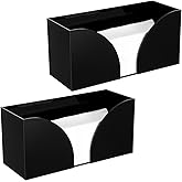 2-Pack Acrylic Paper Towel Holder Countertop, Black V-Slot Bathroom/Kitchen Acrylic Paper Towel Dispenser for Z-Fold, C-Fold, Multifold Papers Towels
