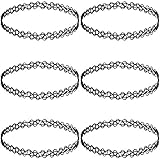 INBLUE Women's Rubber Necklace Chain Double Line Henna Tattoo Choker Collar Stretch Elastic Set (6 PCS)
