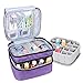 LUXJA Nail Polish Carrying Case - Holds 20 Bottles (15ml - 0.5 fl.oz), Double-layer Organizer for Nail Polish and Manicure Set, Purple