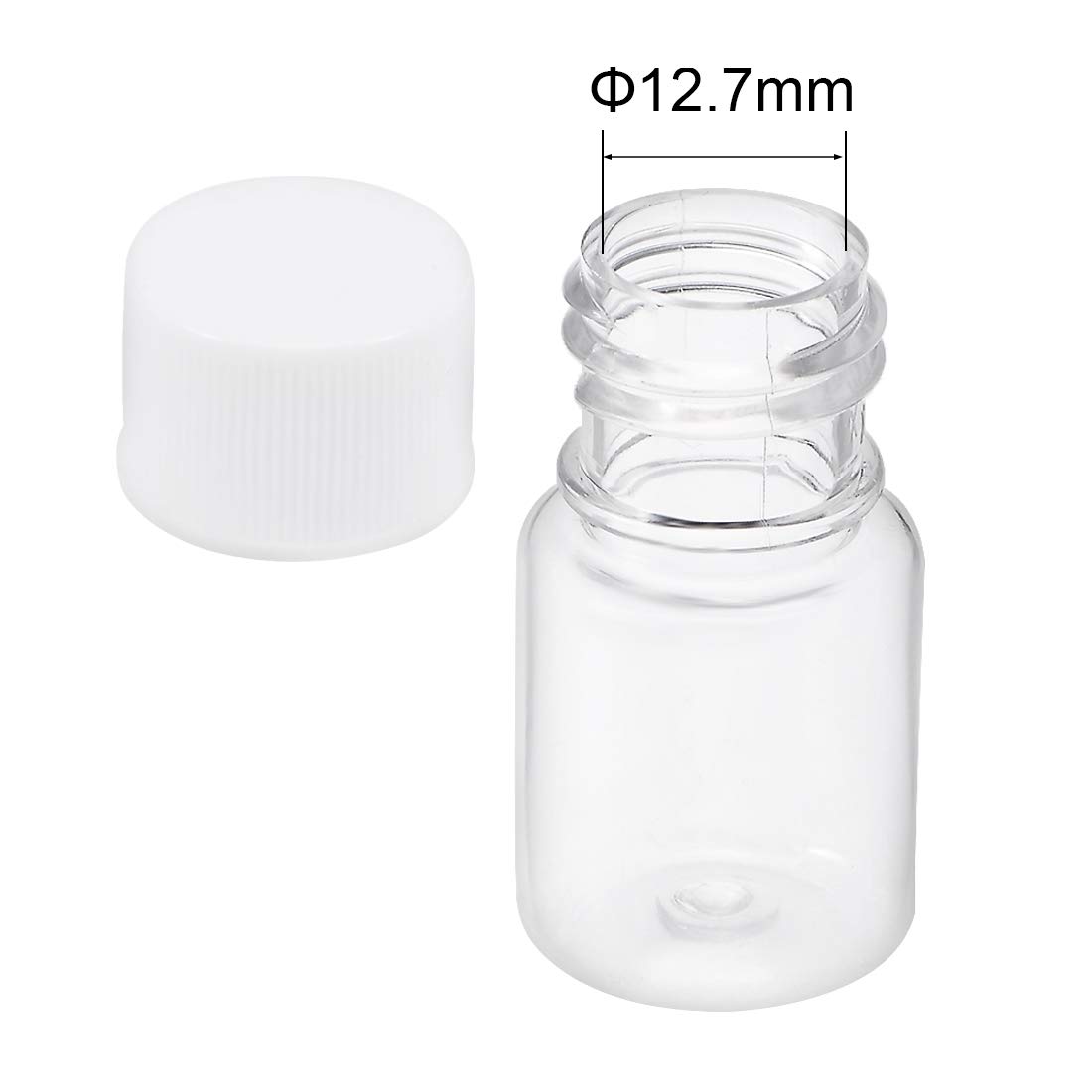 sourcing map Plastic Lab Chemical Reagent Bottle, 5ml/0.17oz Wide Mouth Sample Sealing Liquid Storage Container Transparent 10pcs - Image 4