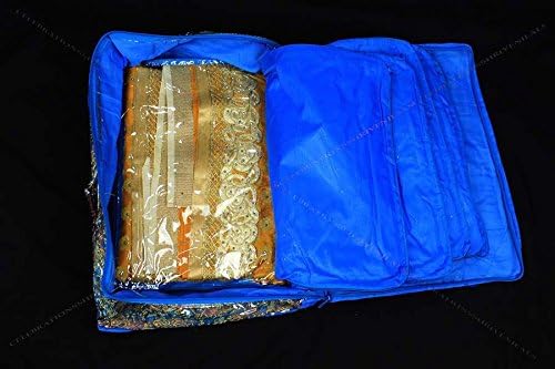 SHRI VENILALA Pack Sari Saree Cover Bags Packaging Storage BOTH Side Cloth Plastic coated Zip B5