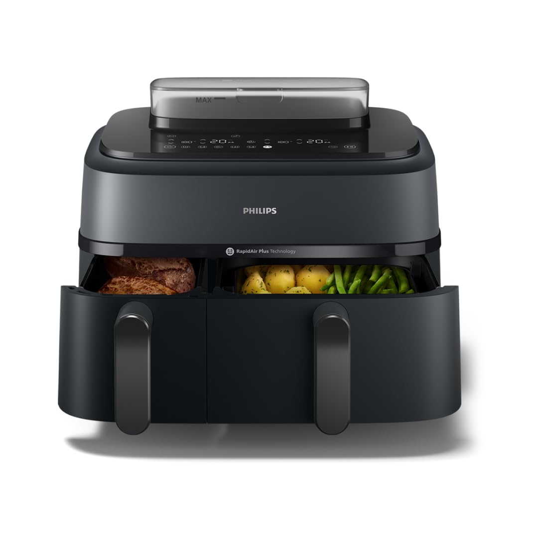 Philips Steam Airfryer 5000 Heißluftfritteuse, Schwarz, 9 L