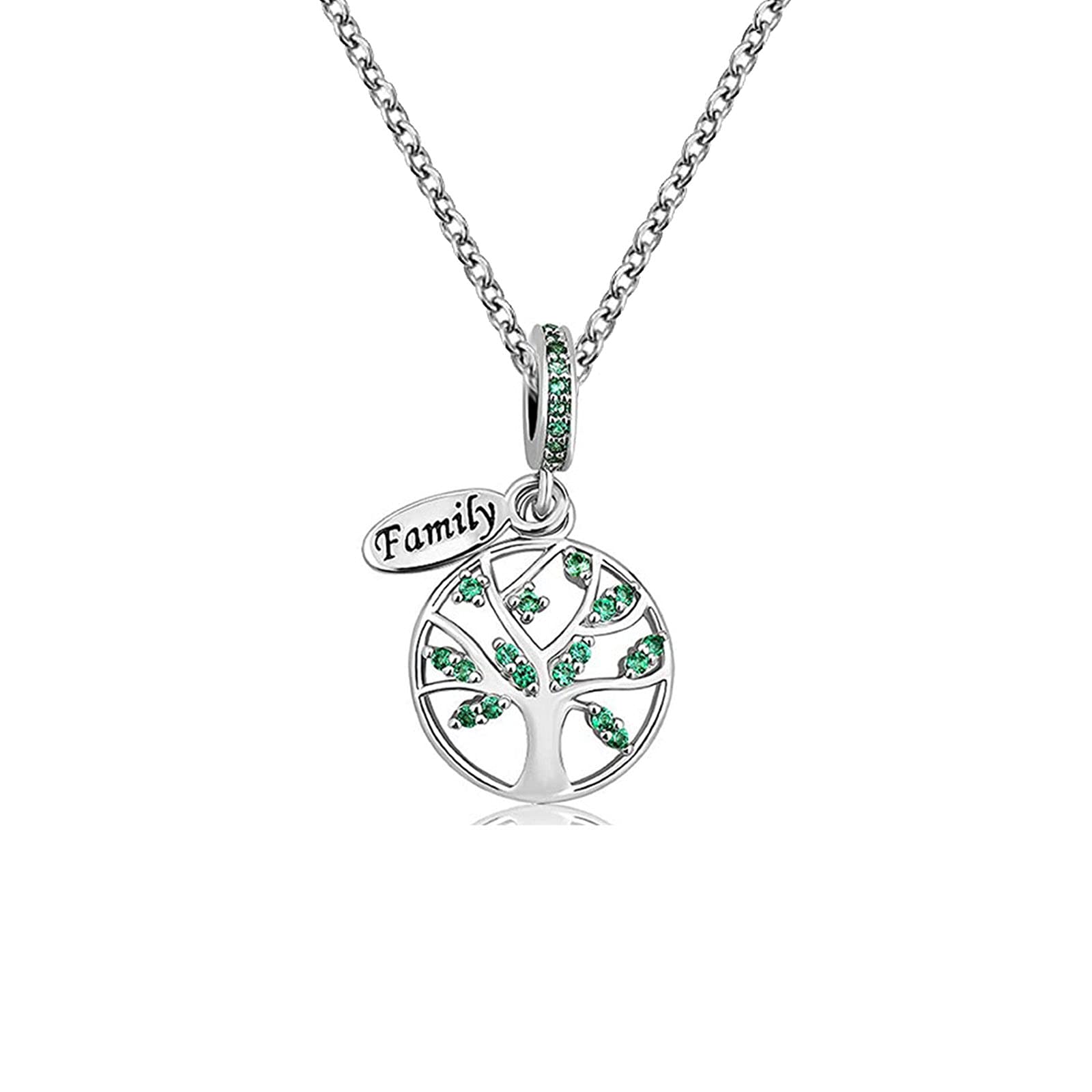 KunBead Jewelry Family Tree of Life Dainty Mum Pendant Necklace for Women Girls