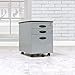 Calico Designs Metal Full Extension, Locking, 3-Drawer Mobile File Cabinet Assembled (Except Casters) for Legal or Letter Files with Supply Organizer Tray in Silver