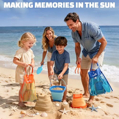 Dreamon Sand Toy Sandpit Toy Children 3 4 5 Years Beach Toy Children with Foldable Bucket Sand Strainer Shovel Rake Beach Toy