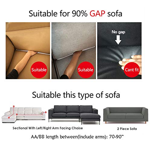 Mingfuxin Sectional Couch Covers L Shape Sofa Slipcover 2 pcs Furniture Protector Sofa Stretch Cover for 2-Pieces 3 Cushion Sectional Sofa Couch (Black)