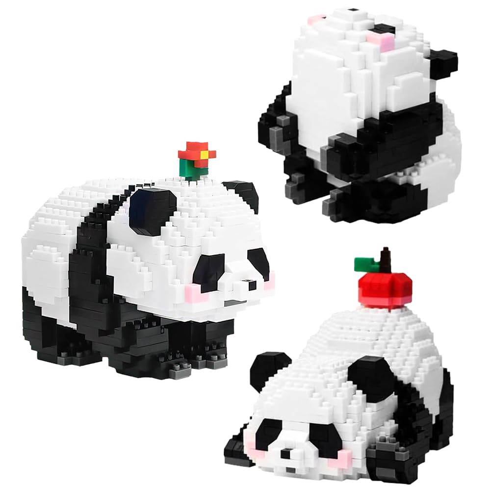 ARTHLBF Panda Building Blocks Set, 938PCS Panda Collection Building Set for Adults 14+ Teens, Animals Panda Home Decor Accessories Panda Cute Collection Ornament Gift