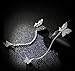 Fashion Sterling Silver Butterfly Earring Cubic Zirconia Dangle Earrings Drop Jewelry for Women