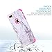 iPhone 7 Plus Case, iPhone 8 Plus Case, JDHDL White Marble Stone Pattern Shockproof 2in1 Dual Layer TPU Bumper Hard PC Hybrid Defender Armor Case Cover for Apple iPhone 7 Plus /8 Plus (Pink)