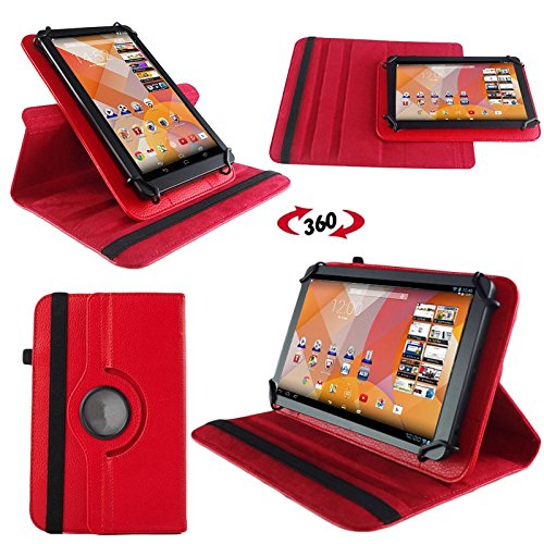 NAUC Hülle für Huawei MediaPad M1 8.0 Tasche Schutzhülle Case Tablet Cover Etui, Farben:Rot