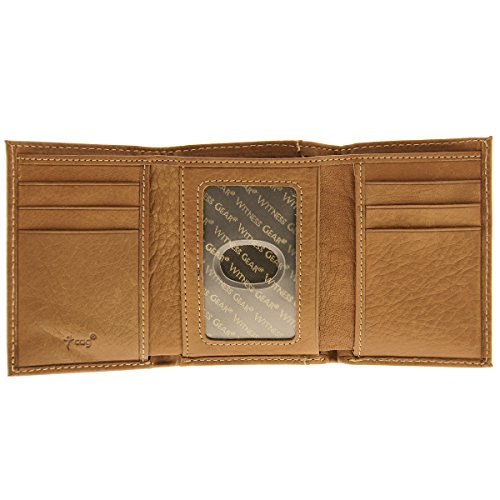 Saddle Tan Genuine Leather Tri-Fold Wallet - Isaiah 40:31