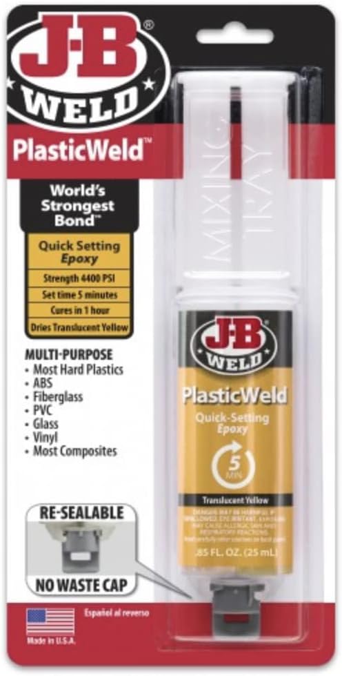J-B Weld PlasticWeld 50132 25 ml Epoxy Adhesive Off-White Quick Setting