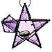 MISHIN Glass Star Shaped Moroccan Lantern Hanging Candleholder with Chain,Purple
