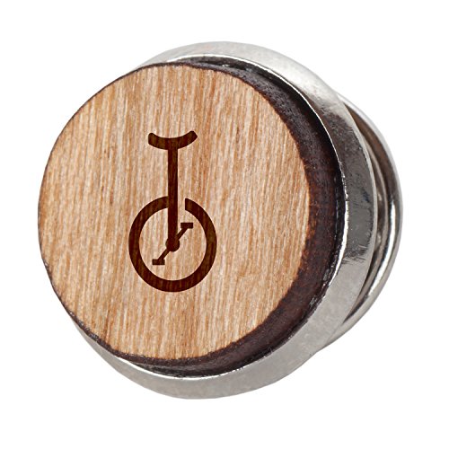 Unicycle Stylish Cherry Wood Tie Tack- 12Mm Simple Tie Clip with Laser Engraved Design - Engraved Tie Tack Gift