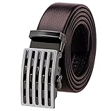 Vbiger Mens Smooth Genuine Leather Belt with Detachable Buckle