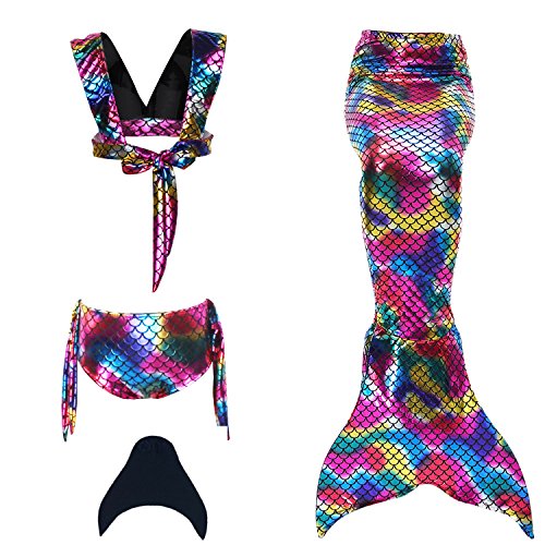 loenzo otiz girls mermaid costumes bikini and fins set