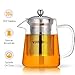 Glass Teapot - Tea Maker Tea Infuser, 304 Stainless Steel Infuser & Germany Clear Glass. Borosilicate Glass Tea Pot with Infuser for Blooming and Leaf Tea. 27 Ounce / 800 Milliliter as Teakettle