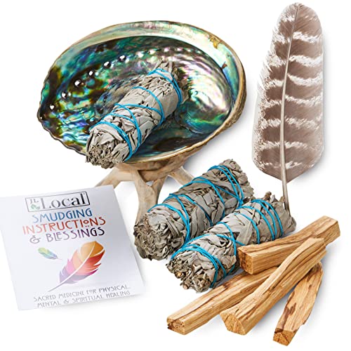 Sage Smudge Kit White Sage, Palo Santo, Abalone Shell, Smudging
