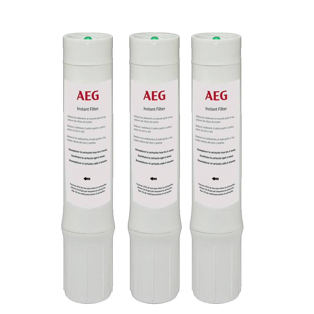 AEG 3AEGFFF2 Pack of 3 Replacement Filters for Under Sink Water Filtration Systems, White