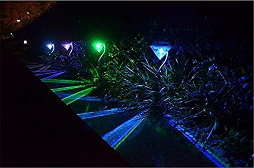 Lignstar Outdoor Solar Power LED Diamond Garden,Path Wall Night Light Landscape Lamp Light Colourful-Color