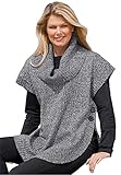 Women's Plus Size Sweater, Poncho Style With Cowl Neck